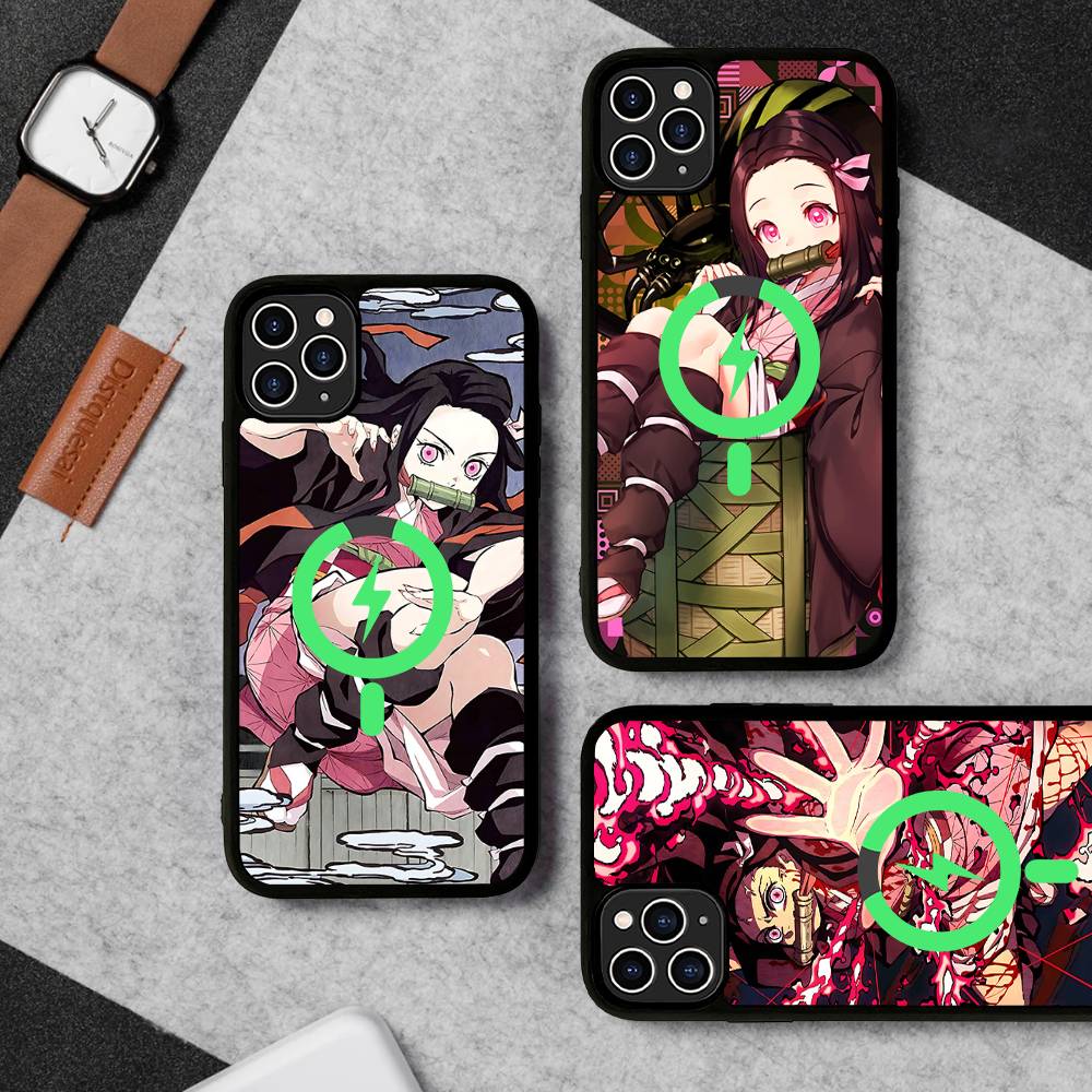 Demon Slayer Kamado Nezuko For Magesafe Magnetic Wireless Phone Case For IPhone 17 Pro Max Air 13 12 Mini 16 15 14 11