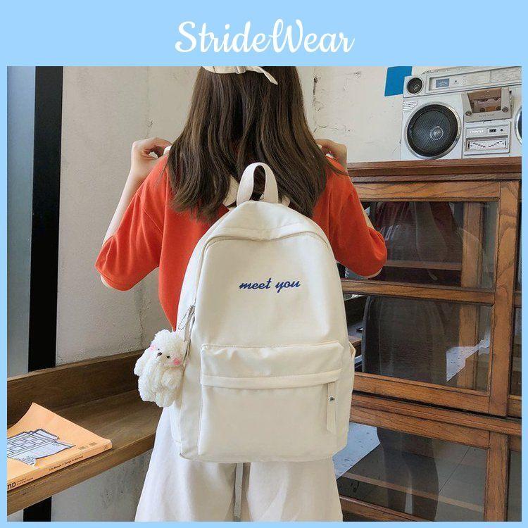 Shoulder Bag Large Capacity Simple Backpack School Junior Students Unisex Nylon