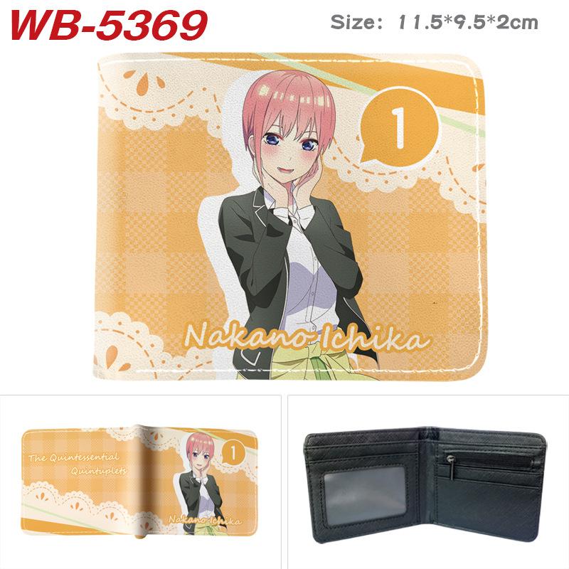 The Quintessential Quintuplets Anime Wallet Colorful Print Short Folded Coin Purse for Men Women