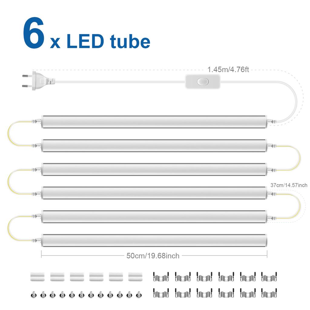 Ultrahelle LED-Unterschrankleuchte für die Küche, T5-Röhre, 50 cm, 15 W, LED-Stablampe, ersetzt LED-Leuchtstoffröhre für Schminkspiegelbeleuchtung
