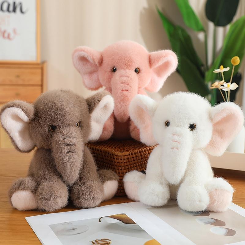 23/35CM Cute Elephant Plush Toys Soft Animal Dolls Kawaii Elephant Pillow for Christmas Birthday Gifts