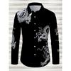 Hawaiian Men's Shirt Blue Striped Printed Shirt Fashion Summer Beach Shirt Clothing Flap Collar Men's Clothing