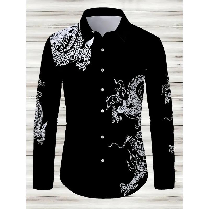 Hawaiian Men's Shirt Blue Striped Printed Shirt Fashion Summer Beach Shirt Clothing Flap Collar Men's Clothing