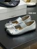 Summer silver Mary Jane shoes 2025 new retro flat-bottomed niche design ballet flat-bottomed casual shoes