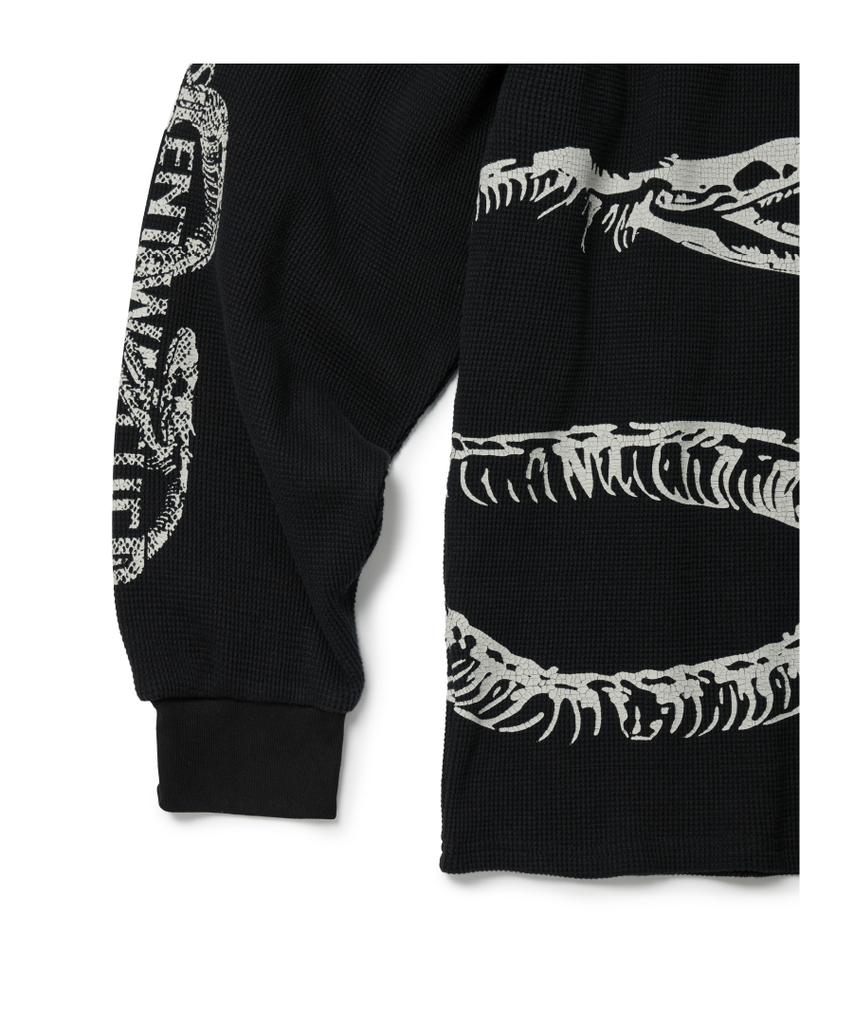 ETCE Bone Snake Henley Neck Waffle Knit (Black)