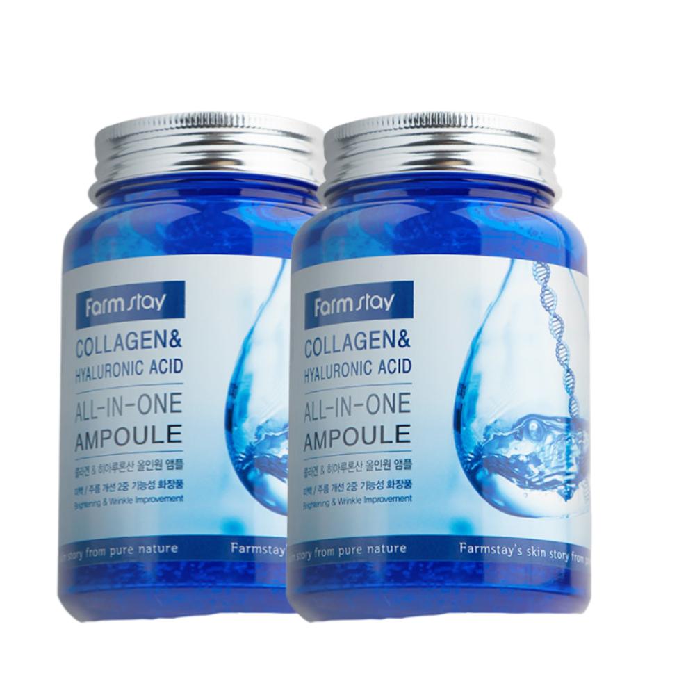 Farmstay Collagen & Hyaluronic Acid All-In-One Ampoule 250ml x 2pcs