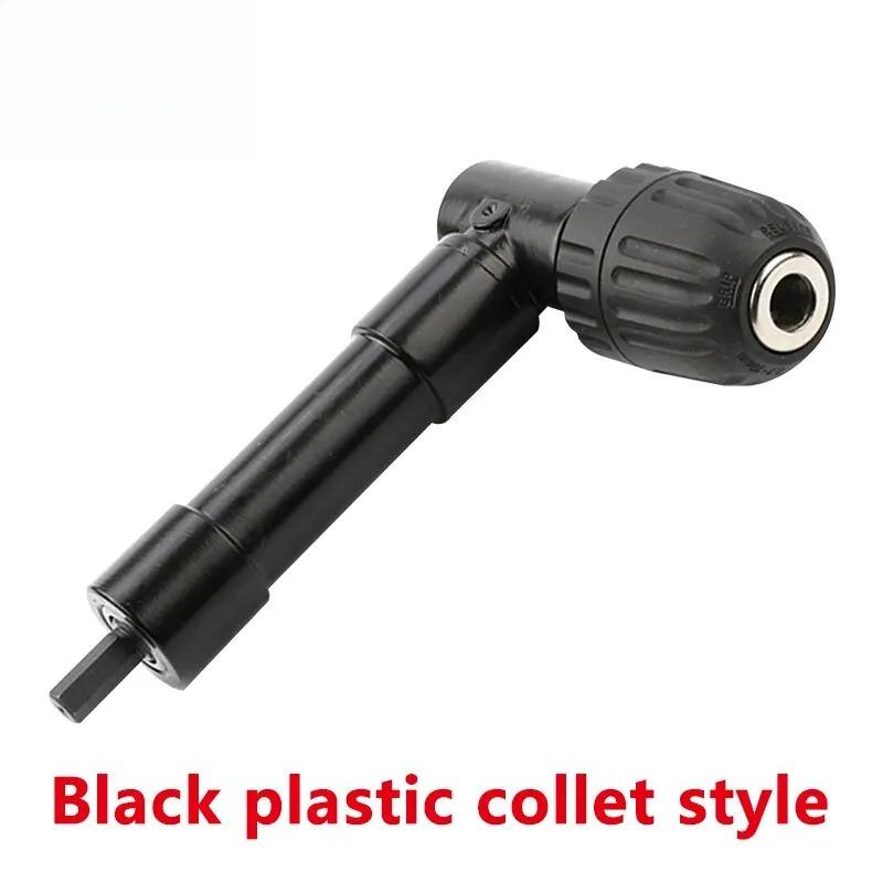 Aluminum Alloy Turning Tool Iron Chuck Adapter Narrow Space Drilling Tool 90 Degree Black Right Angle Electric Drill Corner Tool