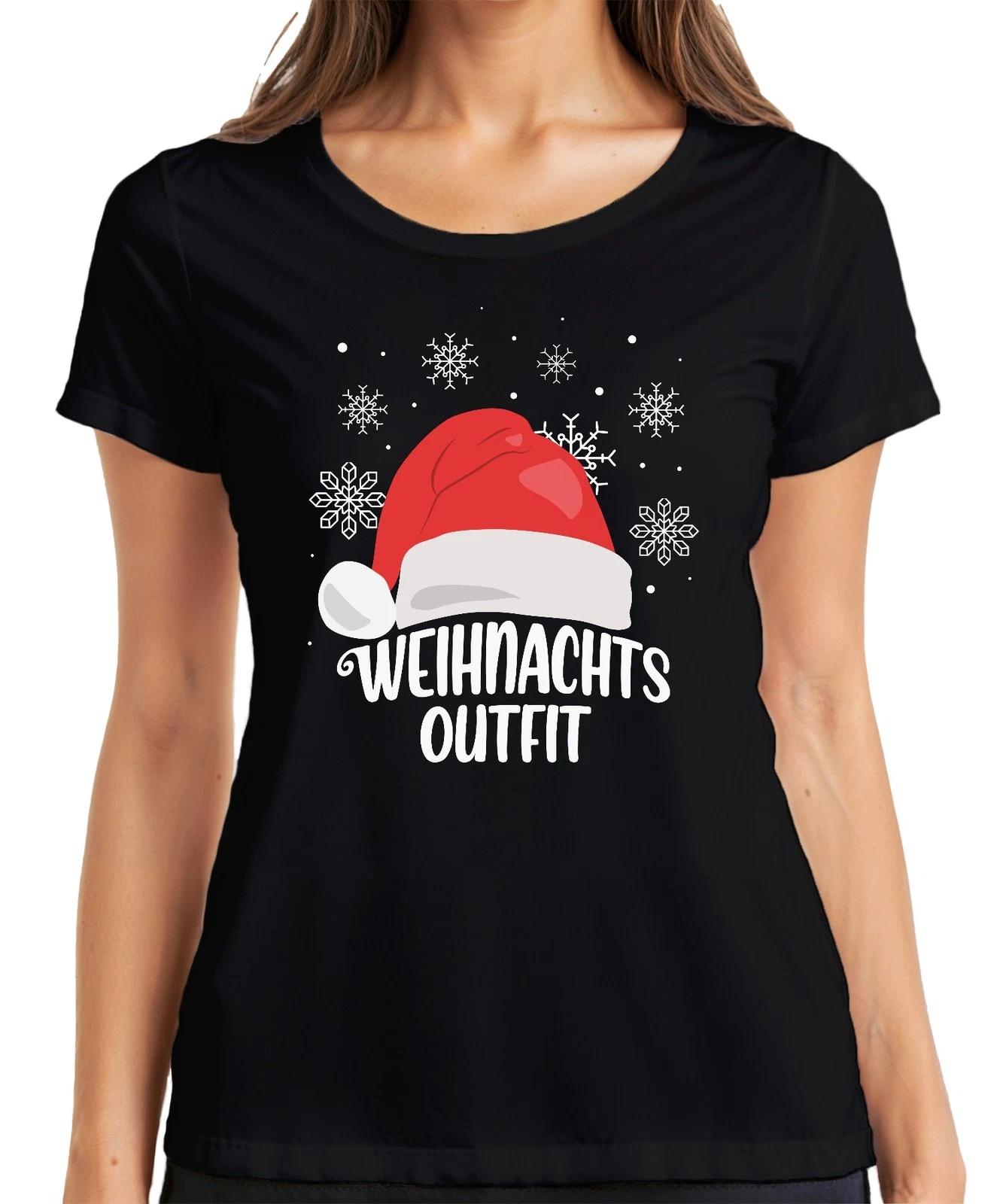 Weihnachtsoutfit Santa Hut - Weihnachten Weihnachtsgeschenk Christmas Damen T-Sh M