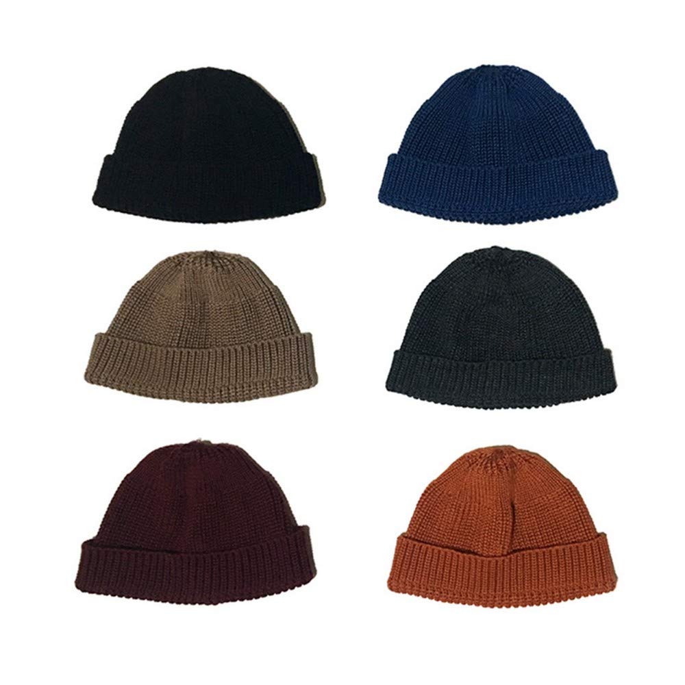 Croogo Knit Solid Capuccio Short Striped Knit Cool Islamic Shallow Fit Men's Beanie, Color, Simple, Oversized, Lid, Spring, Autumn, Winter, Cap, Cap,