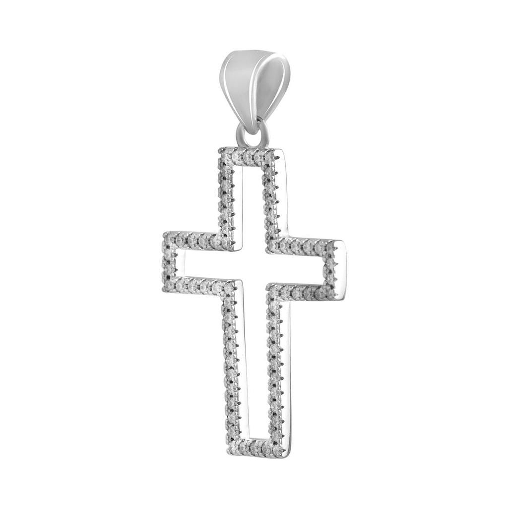 Серебряный крестик с фианитами (2136477)