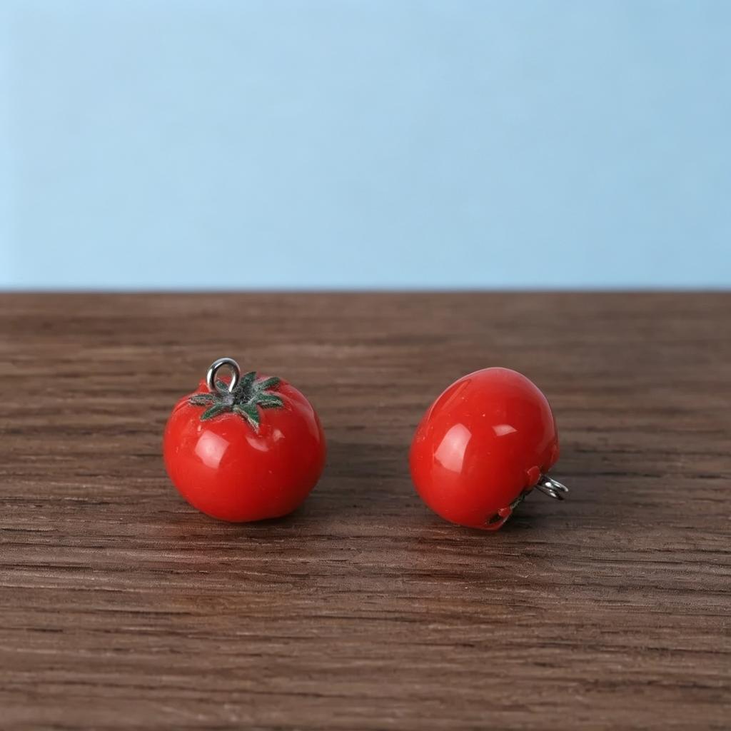 10Pcs Kawaii Fruit Pendants Resin Apple Pear Tomato Mango Charms for Handmade Jewelry Earring Keychain DIY Findings Materials