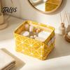 Cosmetic Storage Box Cotton And Linen Bin with Handles, Foldable Waterproof Desktop Space Saving Organizer Organizer, Basket for Makeup Book Baby Toys