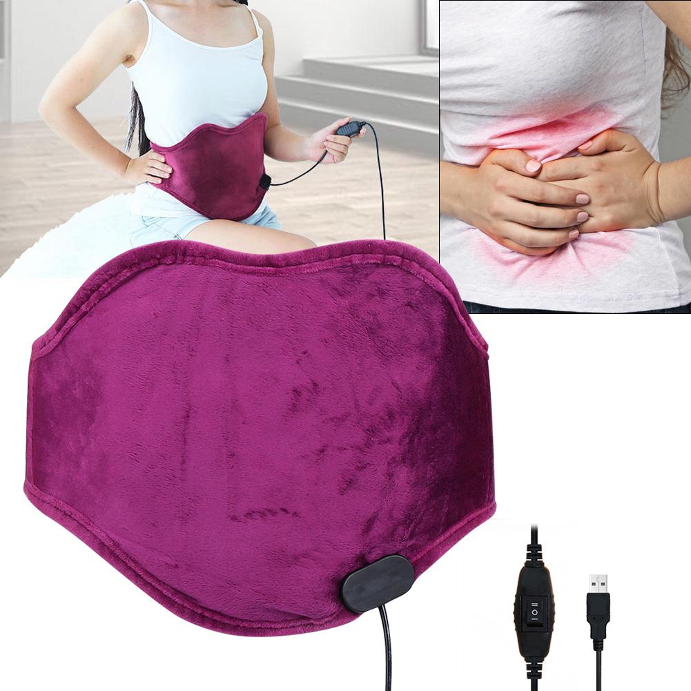 Electric USB Adjustable Moxa Waist Uterus Warmer Heater Brace Support Massage Pad