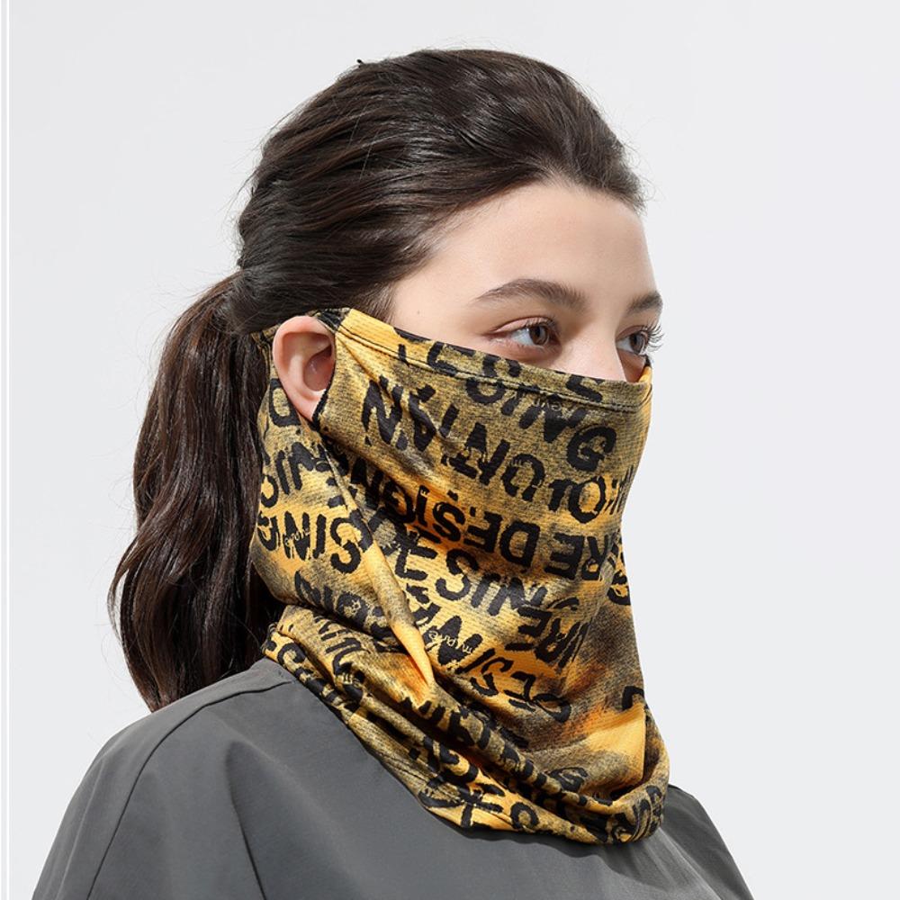

English Graffiti Sunscreen Face Mask UV Protection Ice Silk Face Towel Riding Mask Fishing style 3