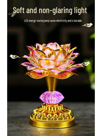 2025 Lotus Bodhisattva Buddha Offering LED Lamp: Colorful, Everlasting Household Decor