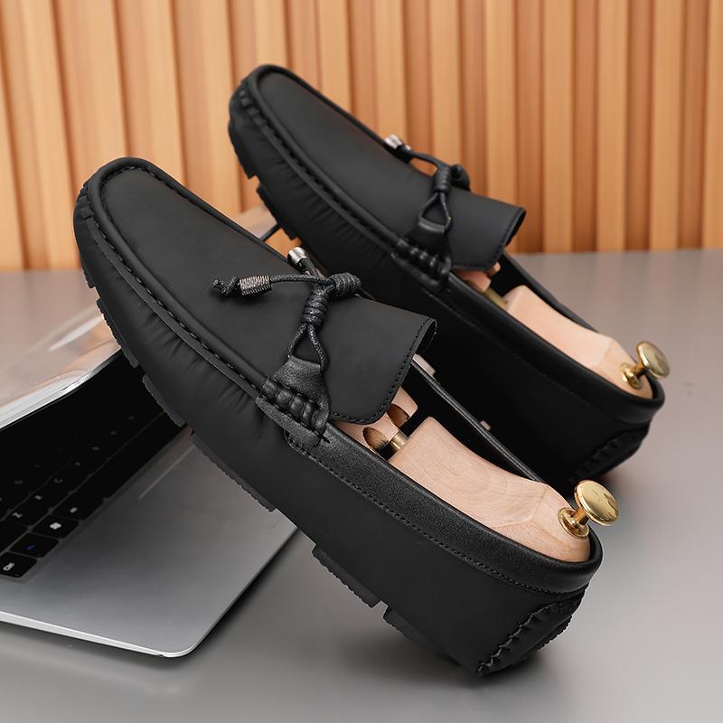 FashionElegantes Повседневные кожаные туфли-лодочки с кисточками Slip on Офисная мужская — фото 6