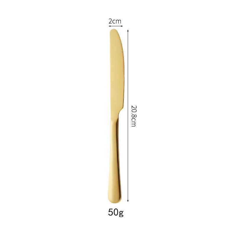 Stainless steel tableware, knives and forks, spoons, western food steak knives and forks, household thickened pointed spoons, round spoons, supplies