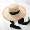 Handwoven Natural Straw Hat Artisanal Weaving Hat Solid Color Straw Hat for Outdoor Activity and City Strolls