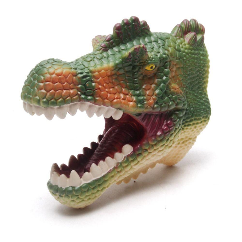Arm Size Head Puppets Crocodile Head Gloves Soft Rubber Hand Puppet Realistic Dinosaur Head Model