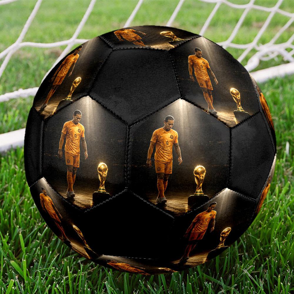 Van Dijk Size 5 Soccer Ball, Machine-Stitched PVC, Durable & High Bounce, All Ages Fit, Fan Merchandise, Matches & Outdoor Use.