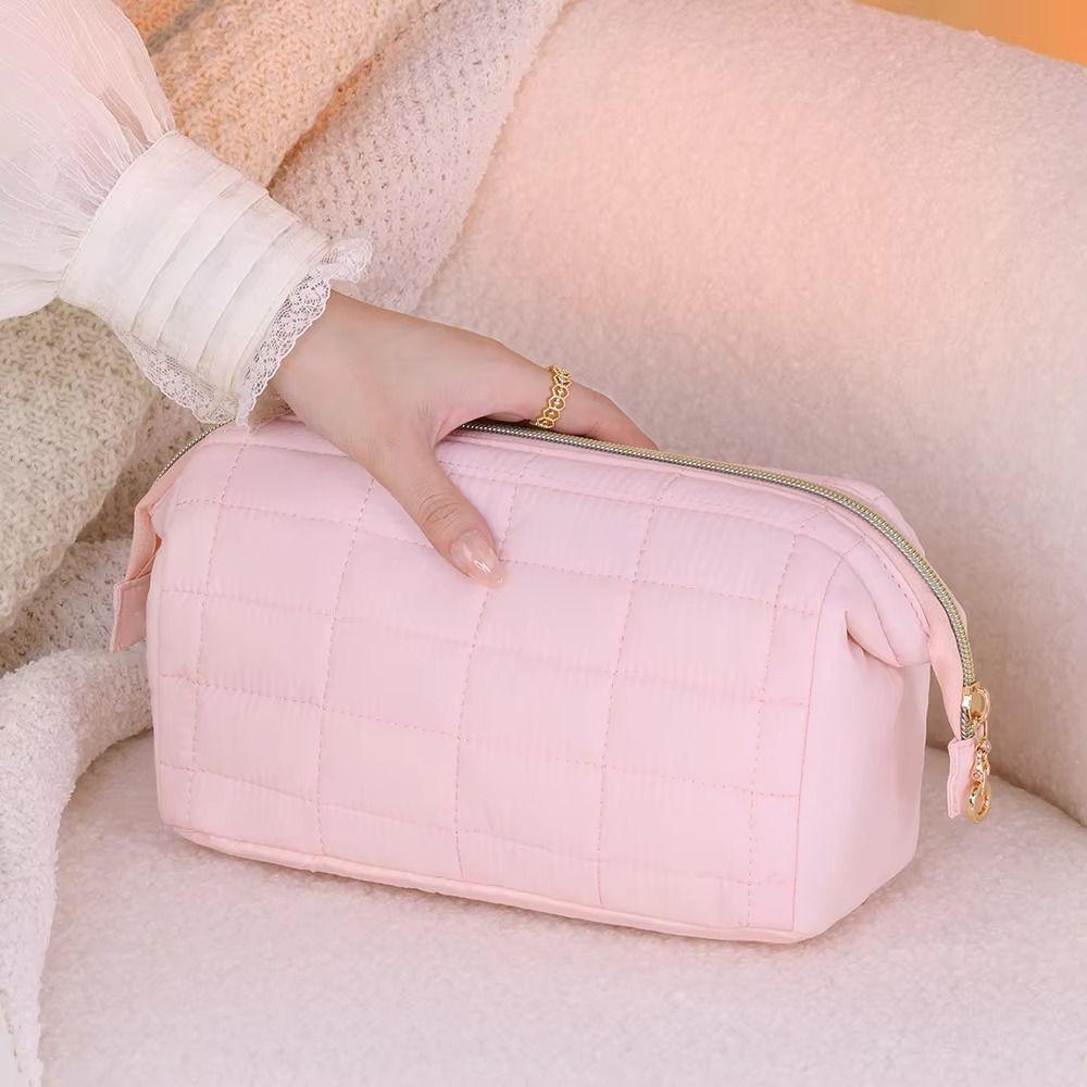Large Capacity Women Makeup Bag Solid Color Travel Toiletry Bag Casual Sundries Organizer  Camping