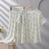 2026 Women's Plus Size Short-Sleeve Cloud Cotton Pajama Set: High-End Printed Homewear for Spring, Summer, Autumn