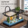 Goldfish Tank Desktop Aquarium with Filtration, Oxygenation, and Lid - Ecological Landscaping All-in-One for Living Room Household Use.