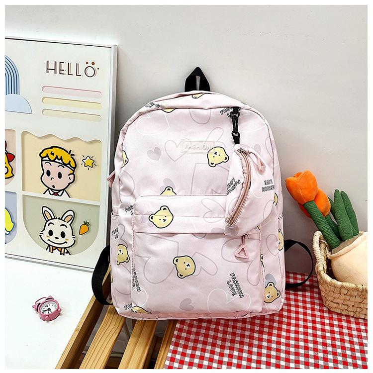 

2025 new primary school school bag boys and girls double backpack ultra-light burden reduction first grade second grade student backpack 13X30X42 розовый
