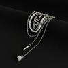 Unique Multi Layer Tassel Chain Brooch for Men Women Punk Personality Jewelry Accessory for Costume Formal Wear