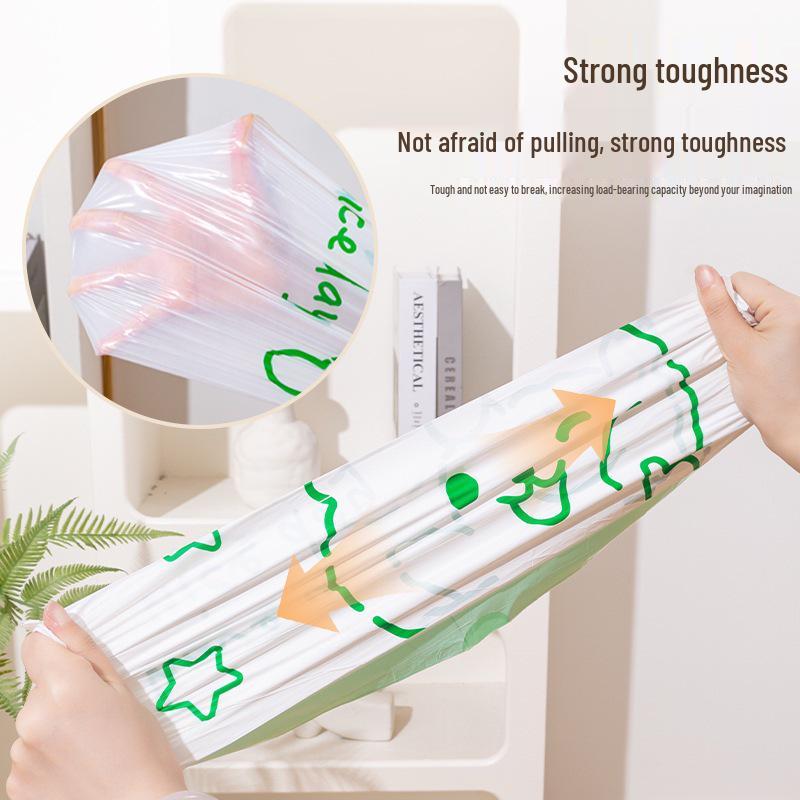 Mugwort Scented No-Tear Large Print Drawstring Trash Bags - Extra Thick, Household Kitchen Plastic Bags