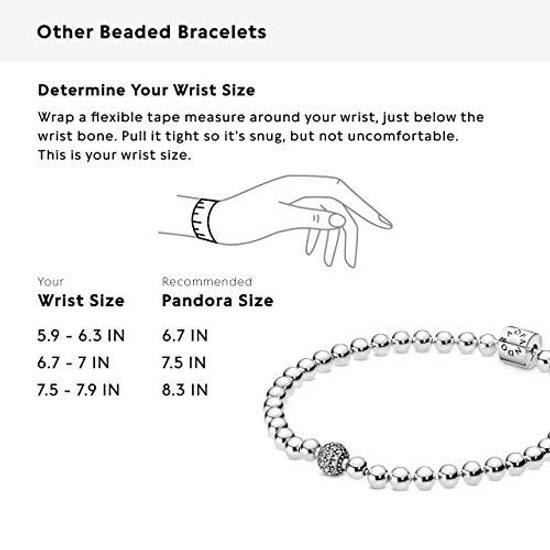 Pandora Moments Beads Pavé Bracelet 17 cm Clear (Sterling Silver Cubic Zirconia) Authentic Import