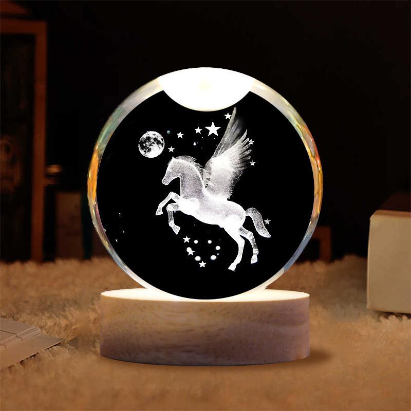 Crystal Luminous Global Ball Decoration Star Walk Night Light Usb Direct Insertion