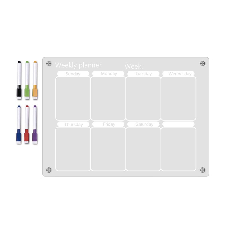 

Clear Acrylic Erase Boards 6 Markers Planning Note Board Premium Note Blackboard Set Restaurant L-Style 3