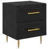 Nightstand Black Oak Effect 40 X 35 X 47.5 Cm Engineered Wood
