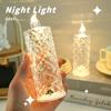 Led Candle Light Rose Pattern Projection Simulation Flameless Candle Lamp For Home Birthday Wedding Party Decoration