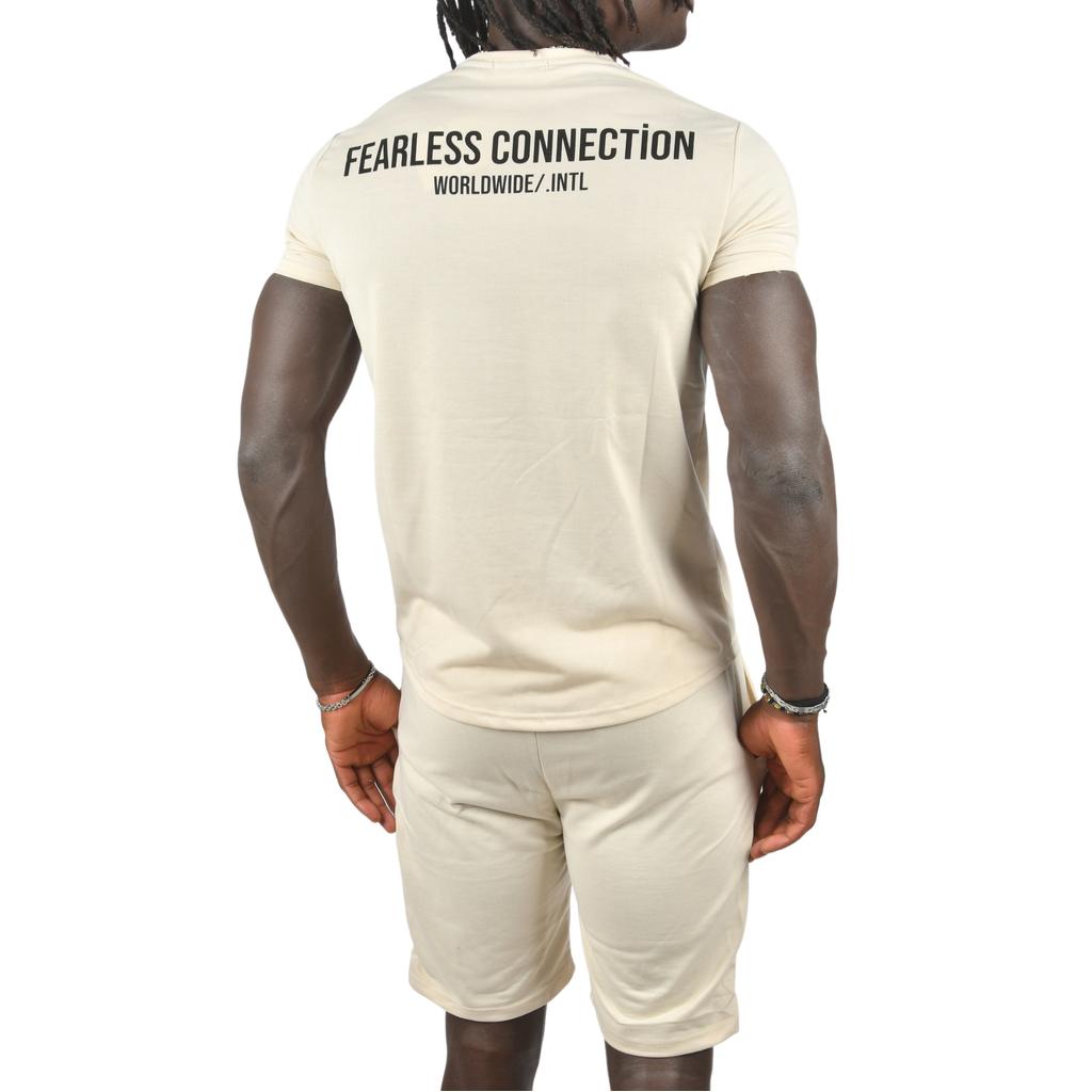 DeepSEA Text Printed Slim Cut Lycra Shorts T-Shirt 2 Piece Set 2403195