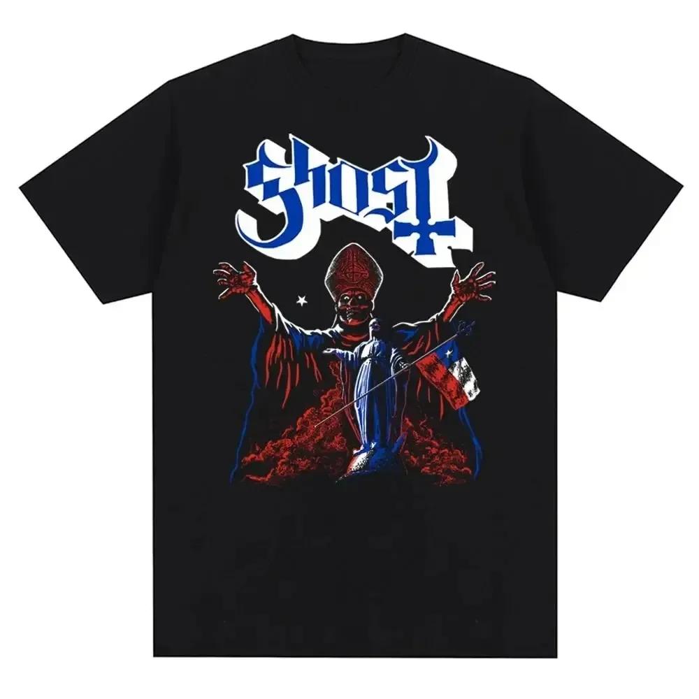 New Ghost Band Graphic Print T Shirt Men Women Fashion Casual Rock Streetwear Short Sleeve Plus Size T Shirt Unisex