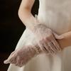 Mesh Fingerless Lace Gloves Pearls Decoration Wedding Gloves Bridal Arm Sleeves  Sun Protection