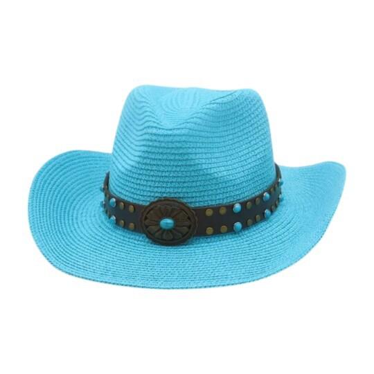 Color summer sunscreen straw hat jazz hat European and American western new fashion outdoor sunshade sunscreen denim