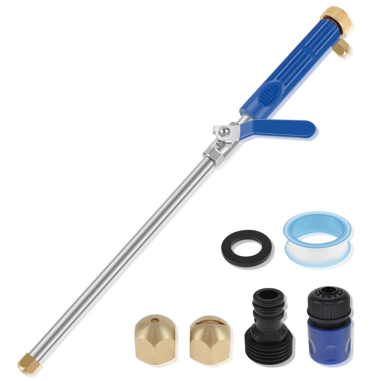 

Мойка высокого давления с 2 насадками, герметичная садовая шланговая очистка, распылитель, струйная насадка для мойки автомобиля, мойка окон синий