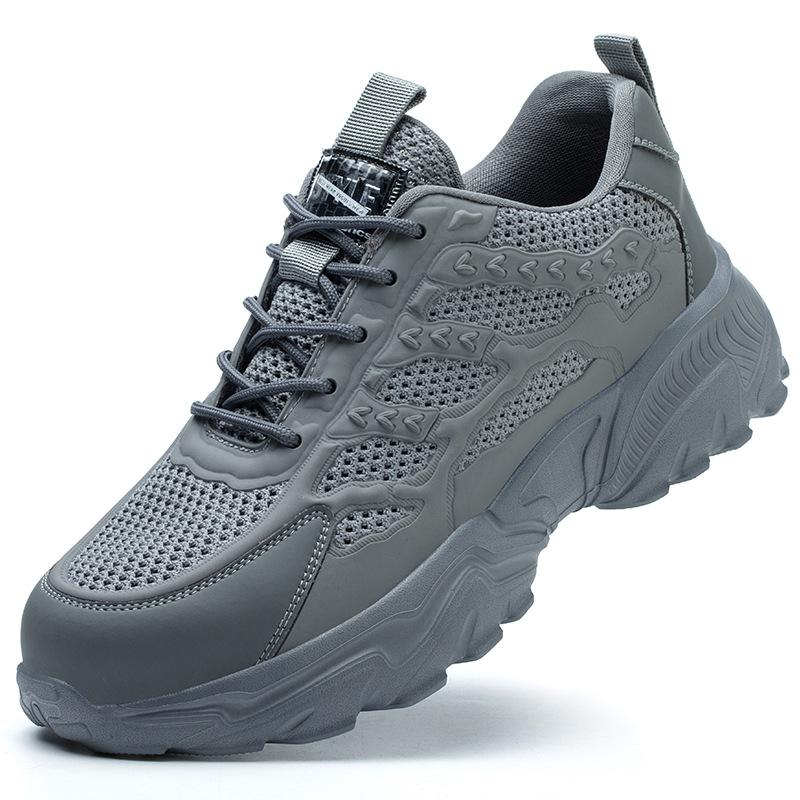 Summer Mesh Safety Shoes Men Steel Toe Sneakers Lightweight Breathable Shoes Anti-puncture White Work Protective Sneakers Men