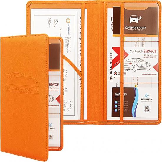Car Registration And Urance Holder, Premium Leather Urance And Registration Holder,Vehicle Glove Box Car Organizer, With Magnetic Shut For Cards,