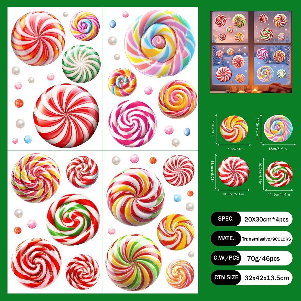 

Новые, Рождественские, Красочные, Конфеты, Декоративные наклейки на окна, Праздничная гостиная, Наклейки на стены, Самоклеящиеся наклейки, Наклейки для украшения дома 20*30cm