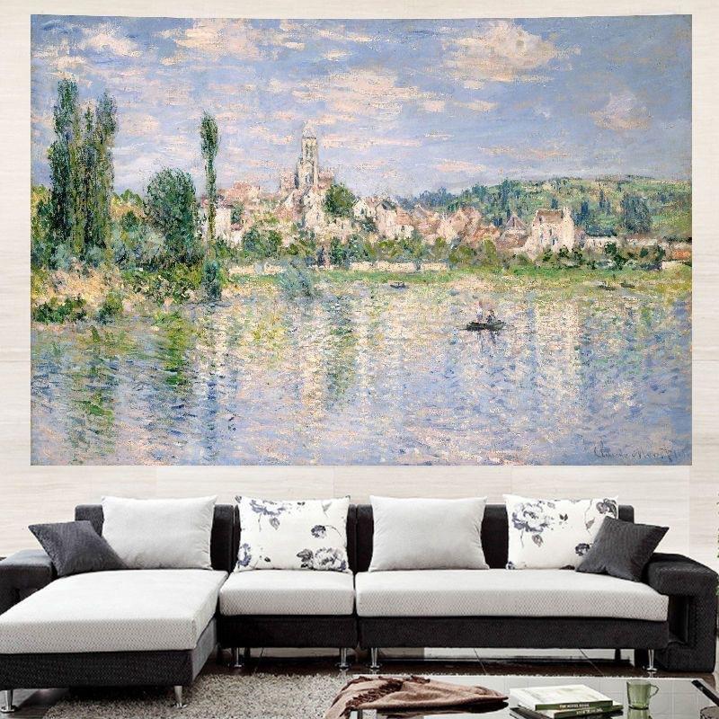 Oil Painting, Tapestry, Living Room Background Cloth, Bedside Decoration Painting, Bedroom, American Style Tapestry, Vintage Wallpaper for The Room