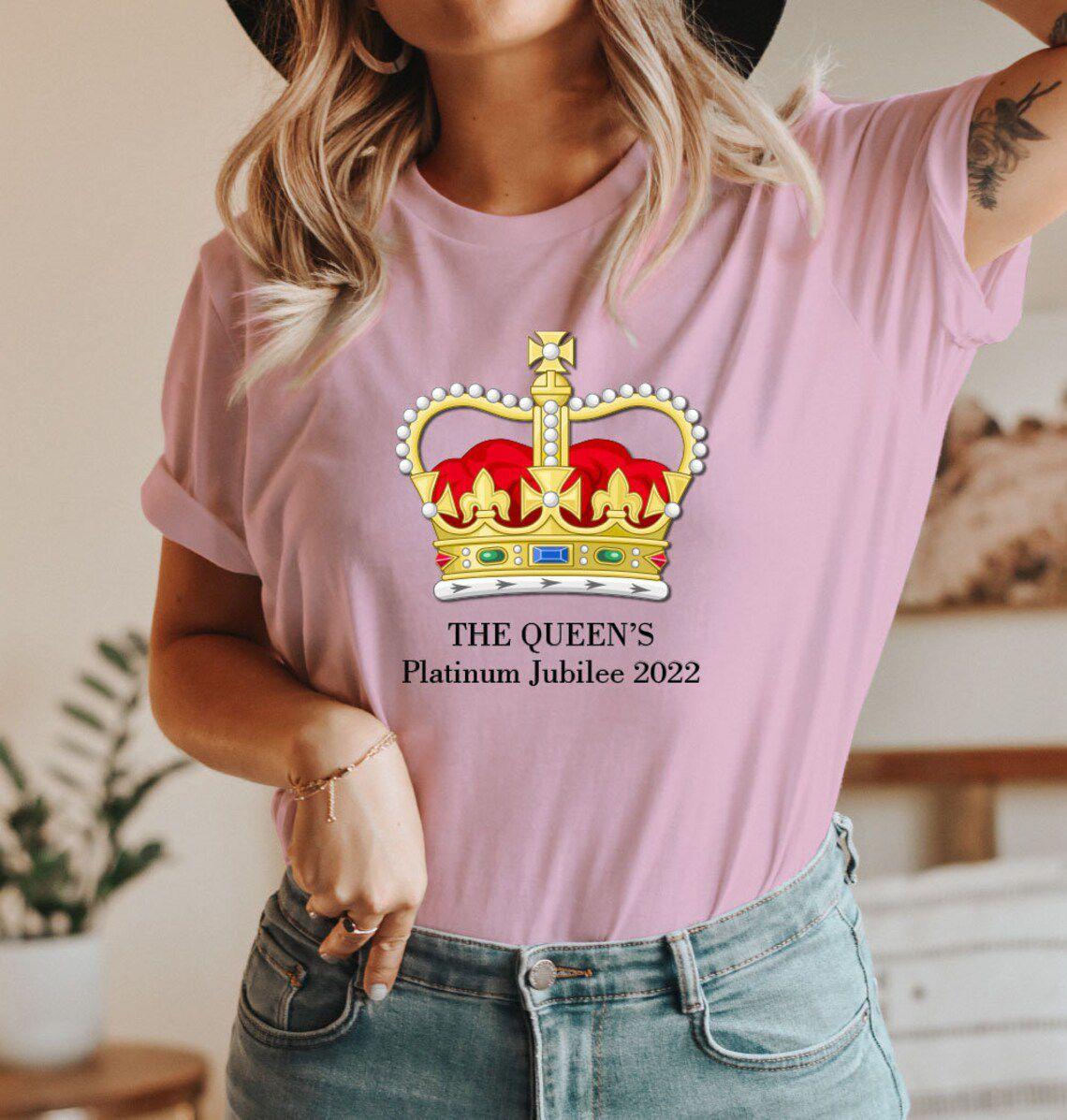 

Платиновый Юбилей Королевы Футболка Юнион Джек с Короной Футболка Т Pink,XL