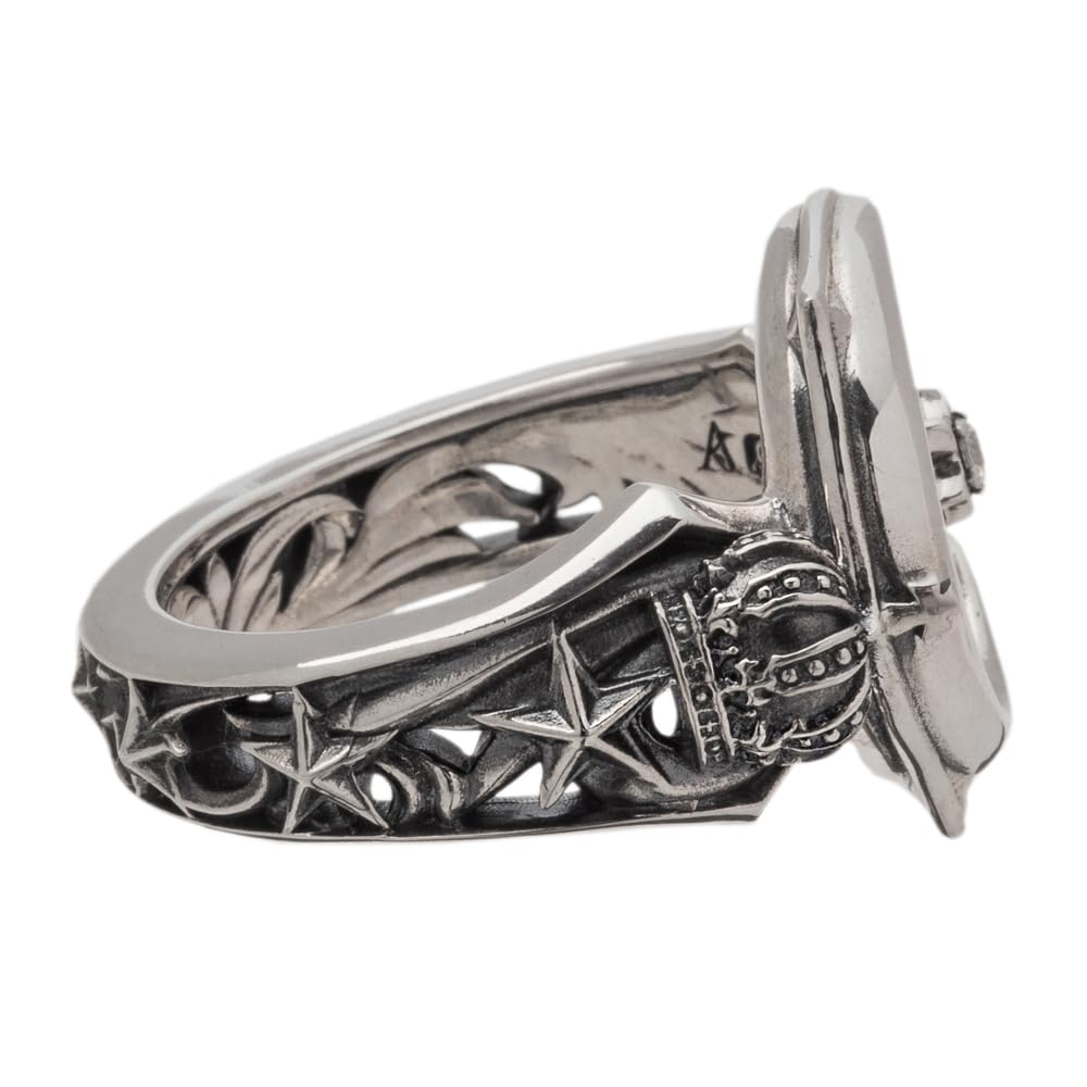 Artemis Kings Crescent Moon Free Size Silver Brand Silver 925 Ring, (AKR0071), Men's Accessory, Jewelry, Ring,