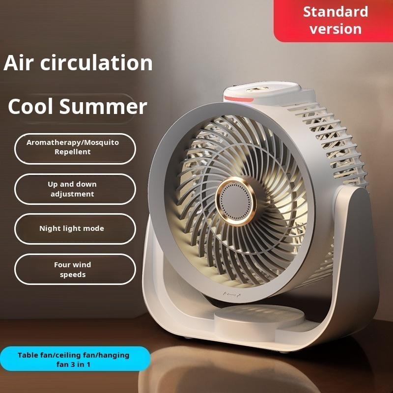 Smart Desk Fan Voice Activated Night Light Four Speed Adjustable Portable USB Fan for Home Office Bedroom circulation fan
