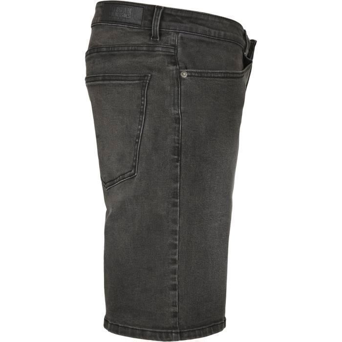 Short en jeans - Urban Classics - Noir - 98% coton - Denim stretch - Coupe régulière