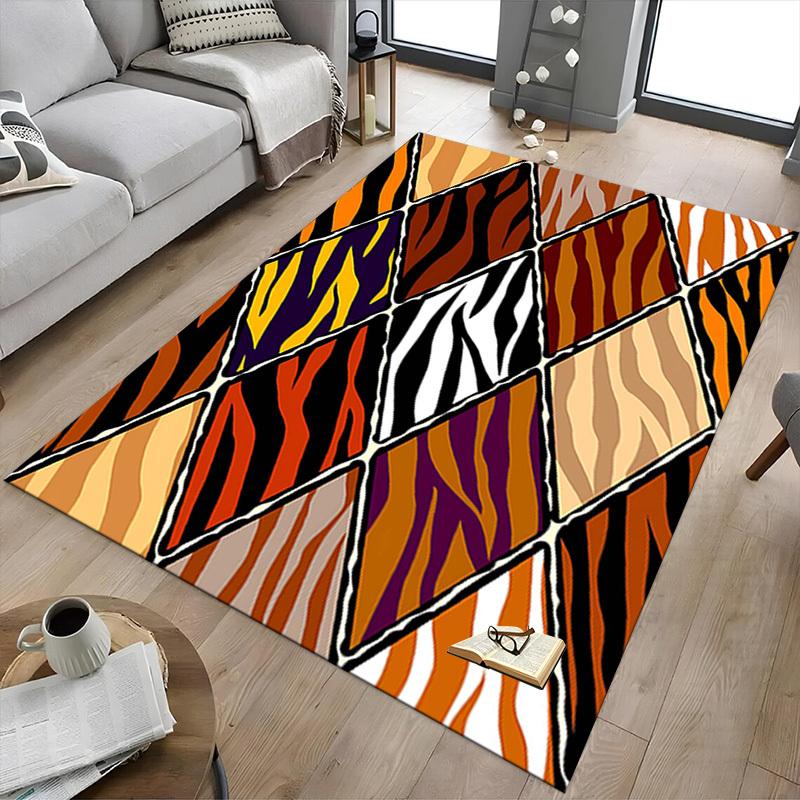 1PC tiger print zebra stripes Extra Large Non-Slip Floor carpet, Office, family, bedroom, Studio - Large Area Rug Indoor Rugs, Vibrant Colors-A245