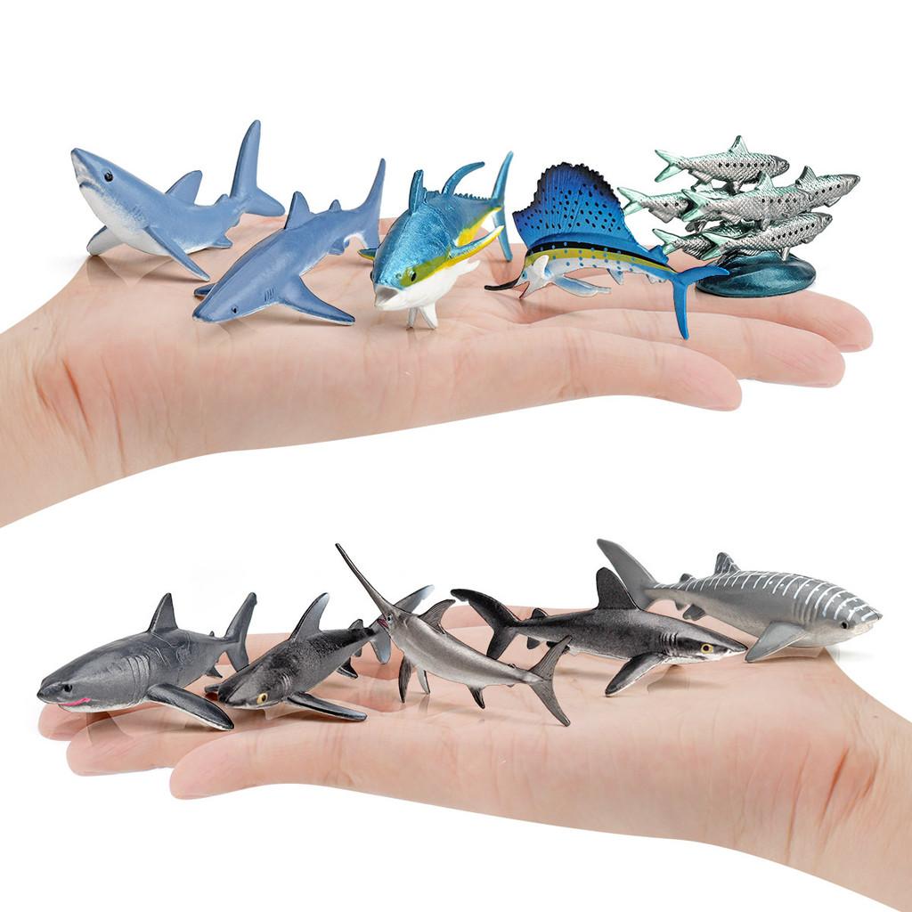 Realistisches Miniatur-Meerestier-Modellset mit PVC-Figuren von Hai, Sardine und Marlin